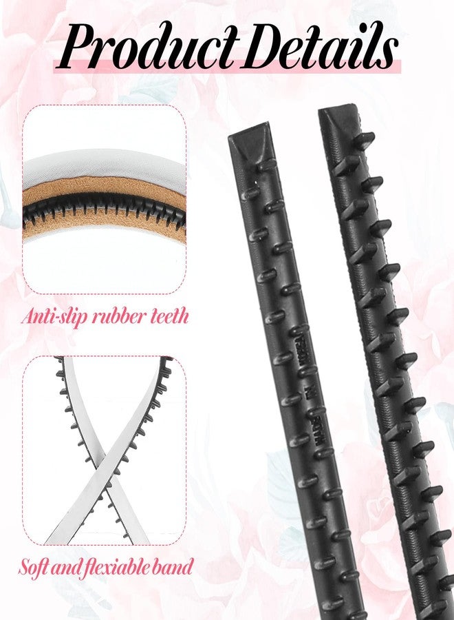 XLIUAX 20Pcs Headband Teeth Strip, Anti-Slip Hair Bands Teeth Comb Self-adhesive Headband Rubber Hair Hoop Tooth for Women Accessories Craft DIY - Image 5